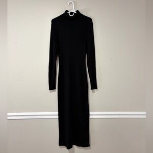 Charter Club Women's Black Dress Maxi Long Sleeve 100% Cashmere Size L NWT